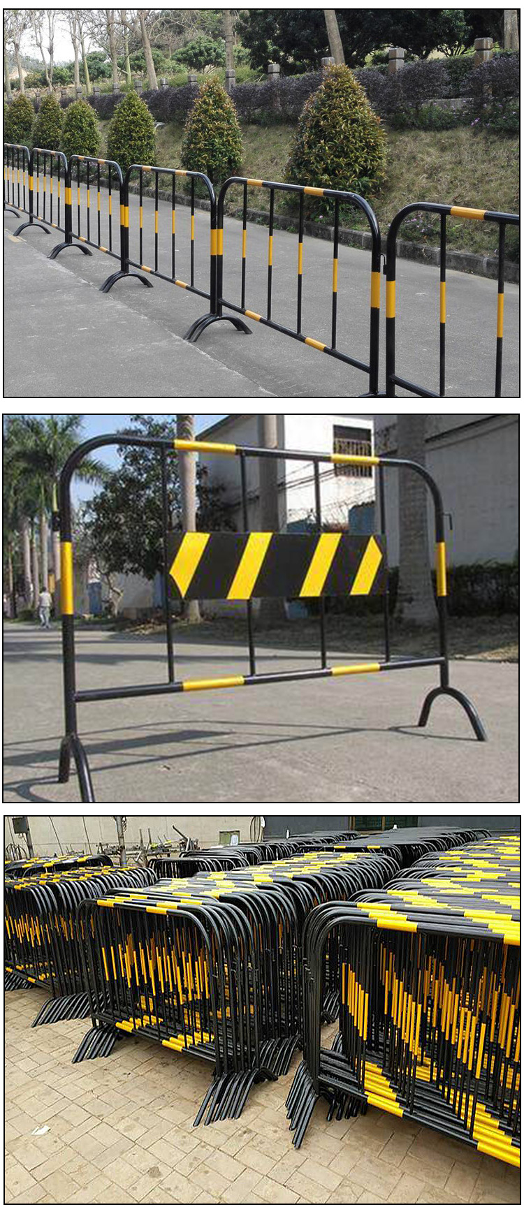 移动铁马护栏黄黑临时防护铁马围挡 公路护栏施工隔离栏 锌钢护栏