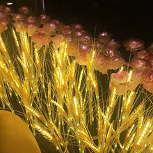 LED彩灯郁金香玫瑰向日葵麦穗稻穗地插花灯装饰灯插地灯仿真花灯