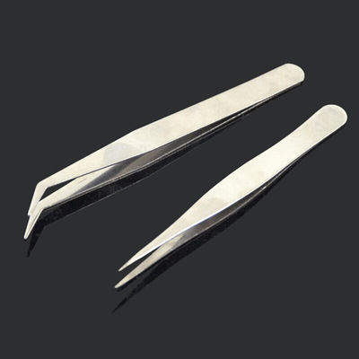 5cm防磁耐酸镊子 尖嘴弯头直头镊子