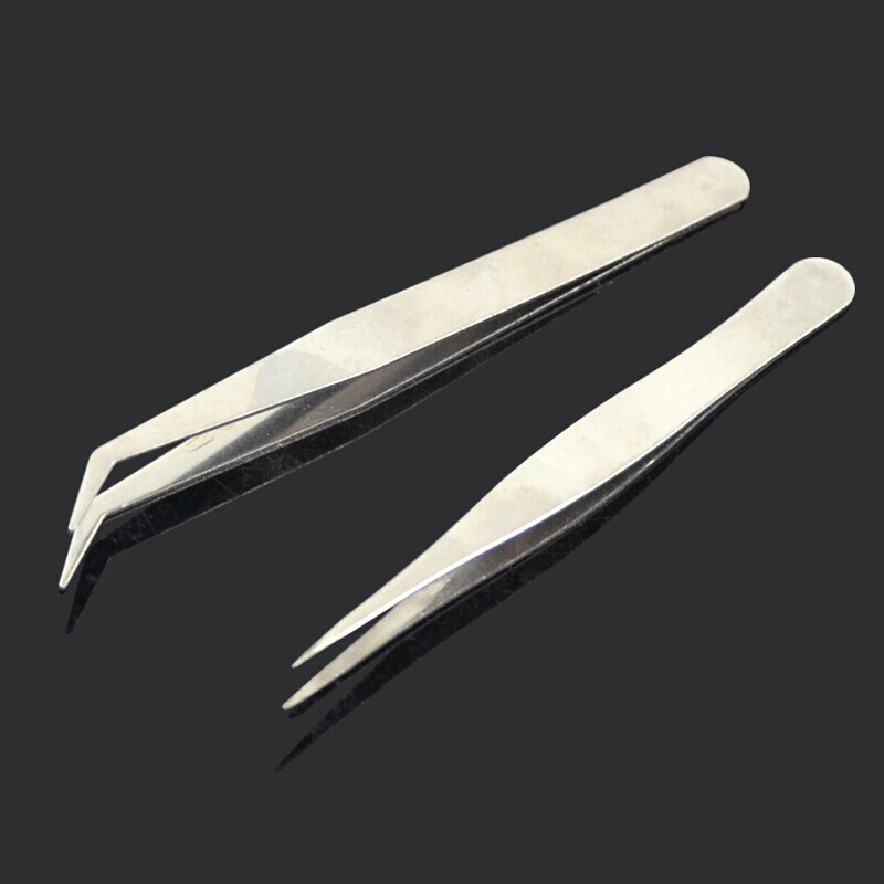 不锈钢镊子 拆机维修工具 11.5cm防磁耐酸镊子 尖嘴弯头直头镊子