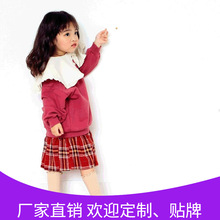 佐之恒童装 中小童梭织装格子短裙 紫色红色半身裙 厂家批发定制