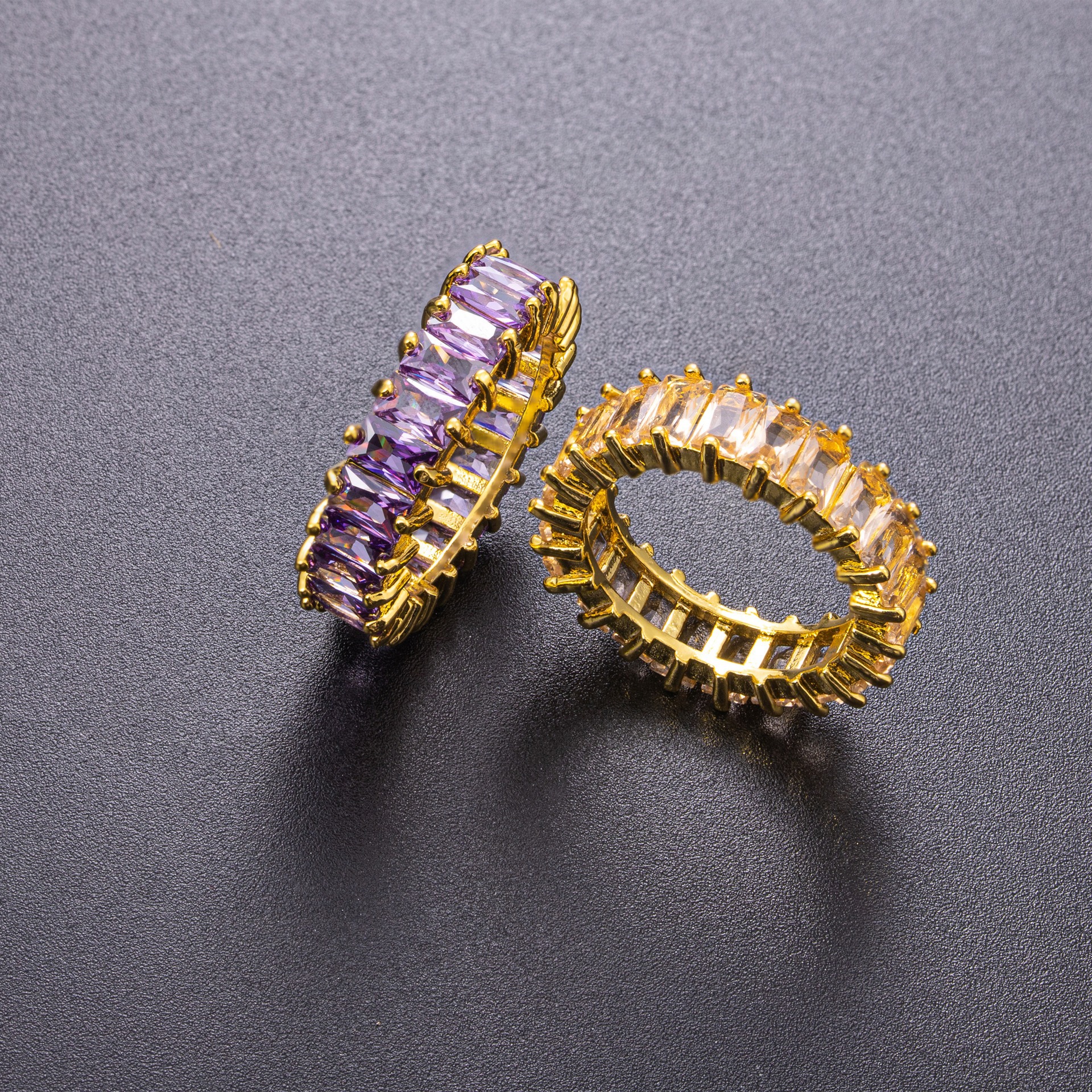 欧美圈戒锆石时尚潮人排钻满天星圈中指指环时来运转彩金铜戒指