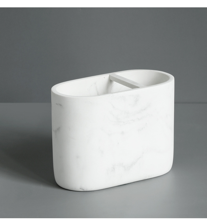 树脂大理石纹卫浴五件套家居浴室洗漱日用品酒店乳液瓶套件牙刷架