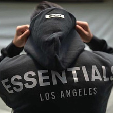 FOG Essentials复线洛杉矶限定卫衣反光字母刺绣休闲宽松情侣帽衫