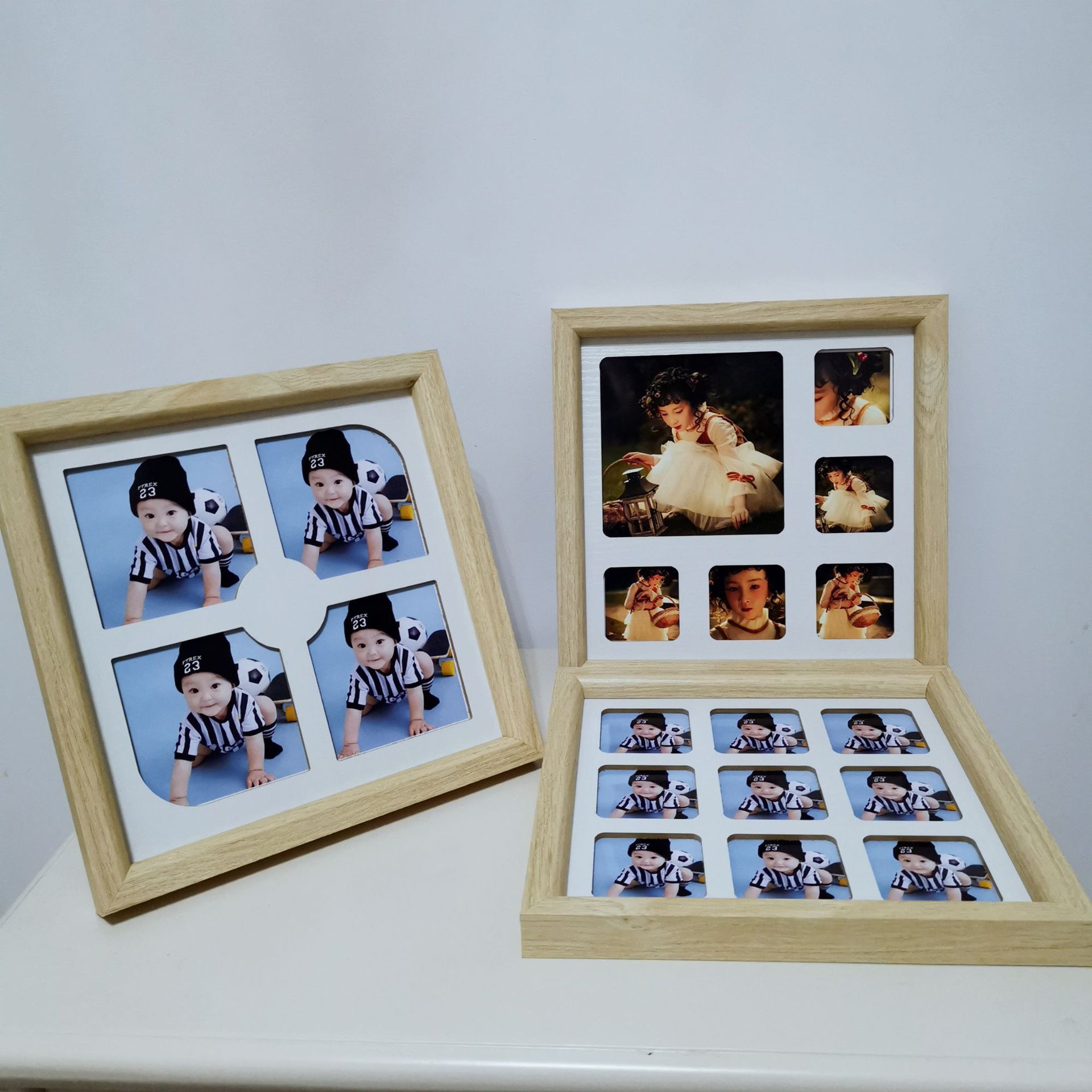 新款六宫格摆台迷你轻奢宫格相框简约创意儿童婚纱影楼活动桌摆