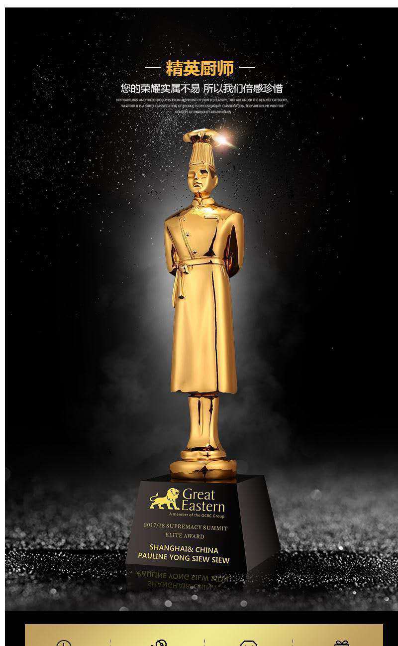 定制金厨奖杯厨神厨师厨王厨艺大赛烹饪餐饮比赛厨师造型奖杯定制