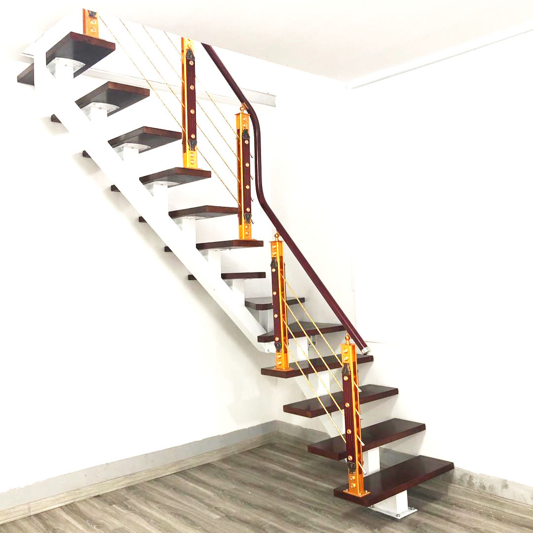 斜梁楼梯钢木室内别墅楼梯复式专用楼梯家用整体阁楼旋转楼梯特价