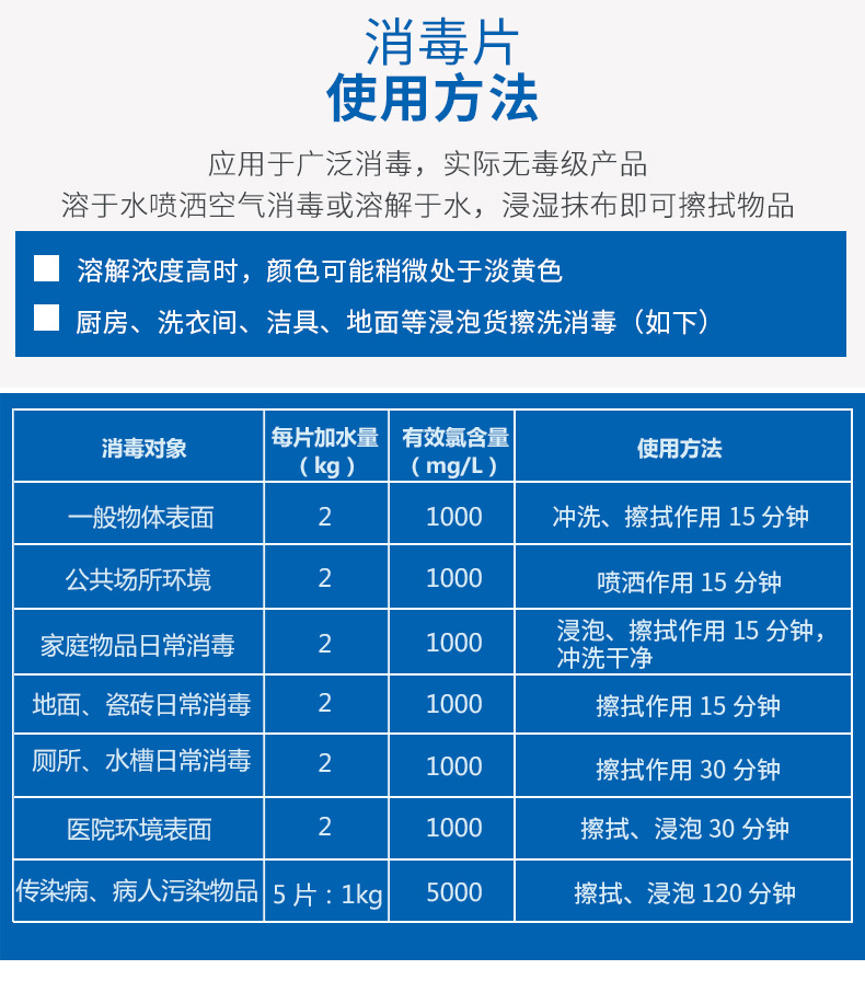 84消毒液泡腾片衣物漂白泳池地板家用杀菌除味含氯消毒片