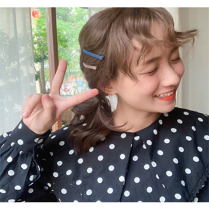 莫兰迪色泫雅发夹女学生韩国简约发卡一字夹ins网红刘海夹子发饰