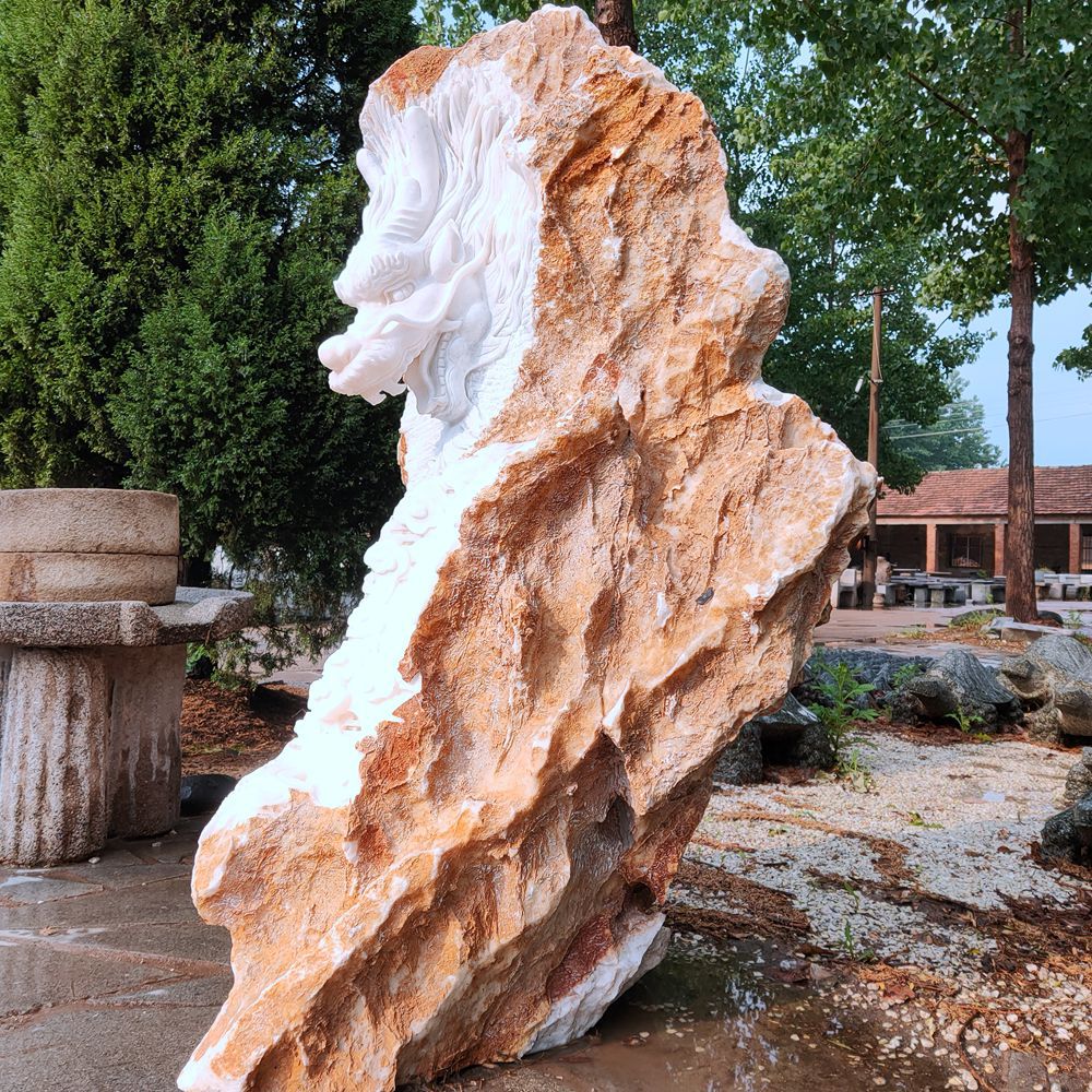 工厂石雕中国龙石头雕刻十二生肖大理石雕像摆件动物雕刻工艺定制