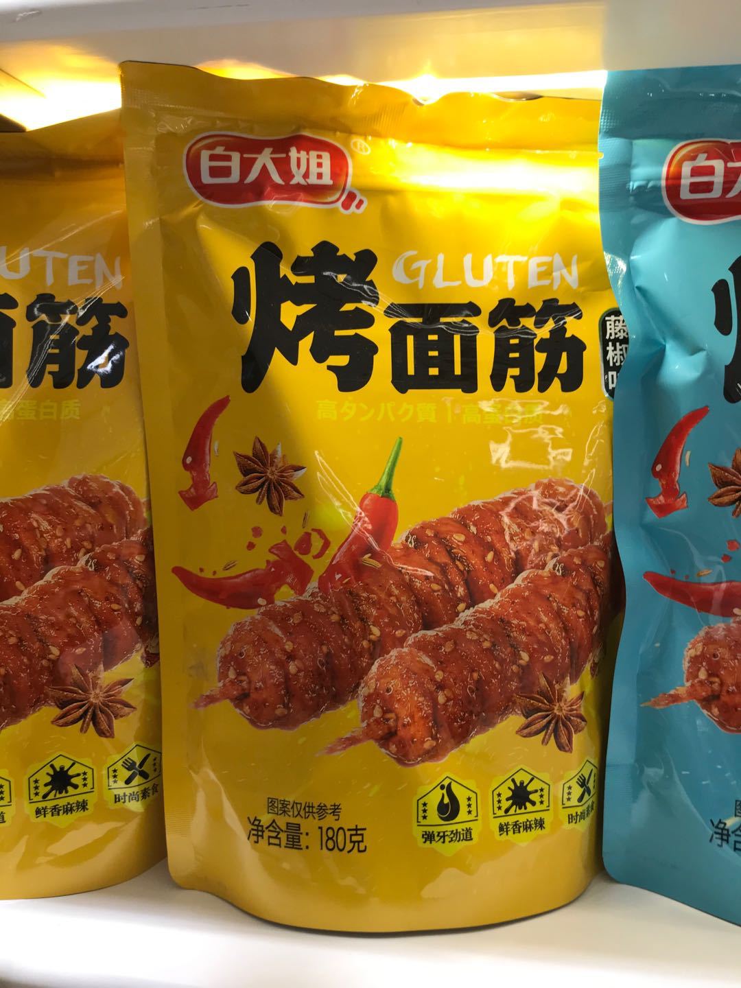 白大姐烤面筋孜然味香辣味藤椒味整件拍180克30包