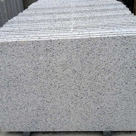 山东白麻火烧面 外墙面干挂石材光面幕墙 芝麻白大理石荔枝面