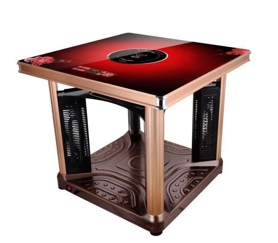 电暖桌国家合作工程款红古铜色纯电取暖桌八面取暖