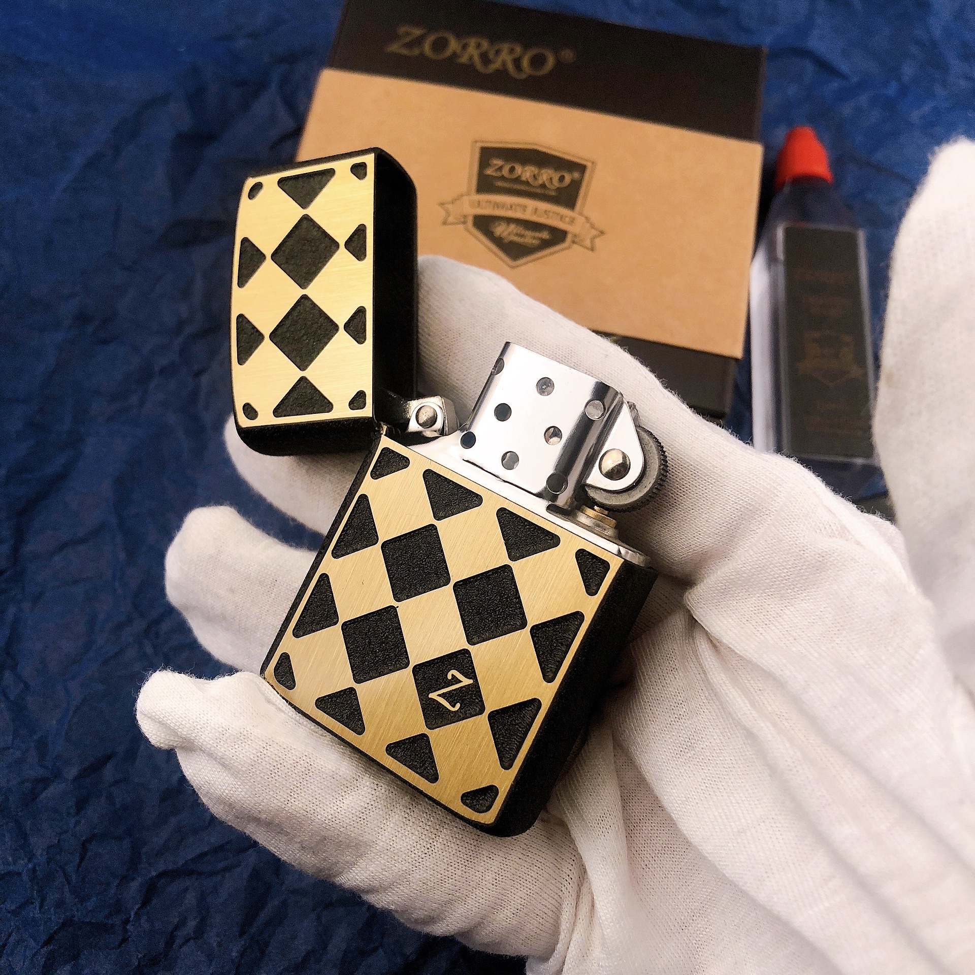 佐罗黑砂双色煤油打火机防风纯铜壳复古定制广告礼品定制logo