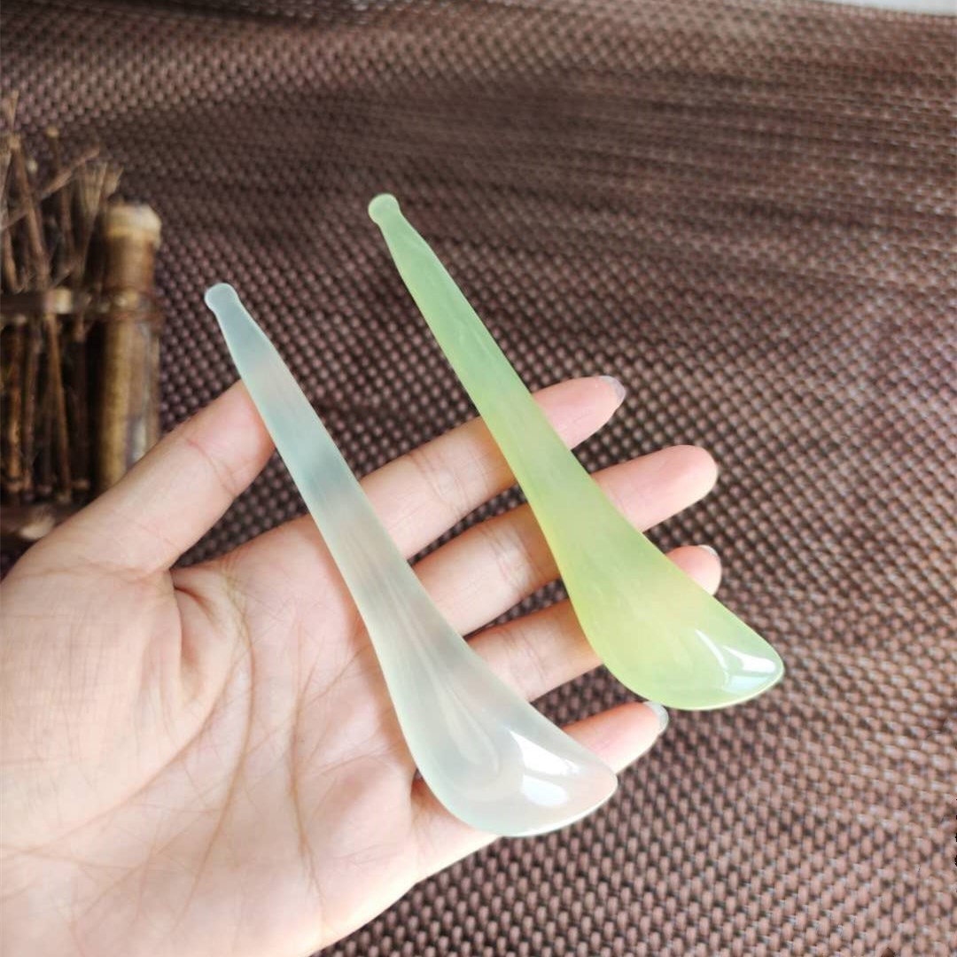 玉石眼部按摩棒天然岫玉脸部拔经棒点穴棒点穴位笔面部拨筋棒