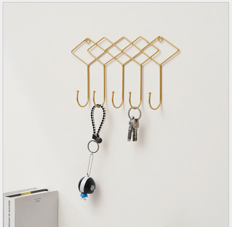 创意家居金属墙上挂钩 简约铁艺收纳衣服钥匙壁挂式挂钩