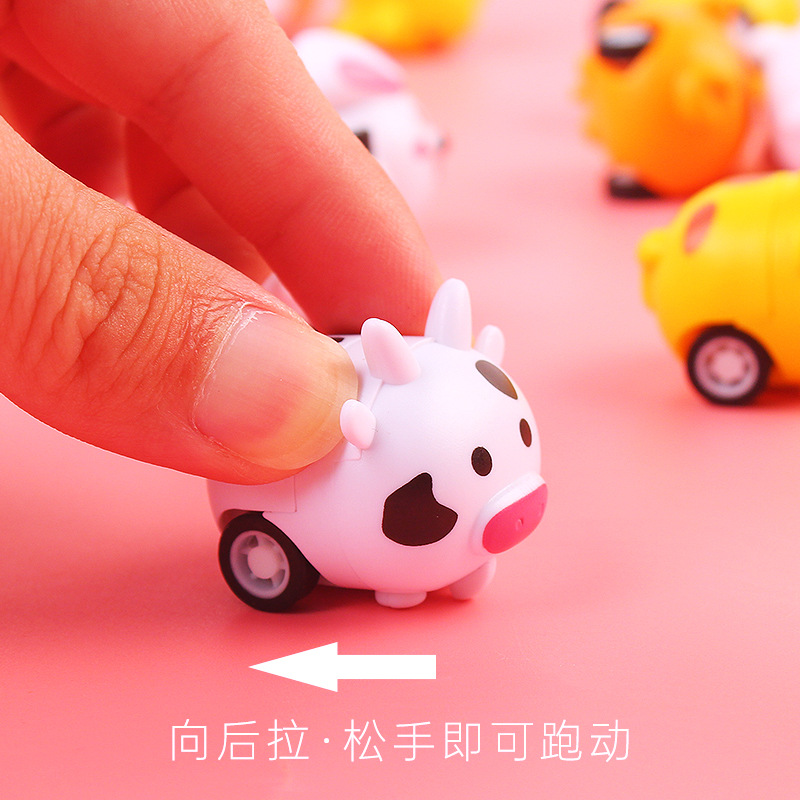 Children's Toy Car Cute Cartoon Animal Pull Back Car Kindergarten Activity Small Gift for Children