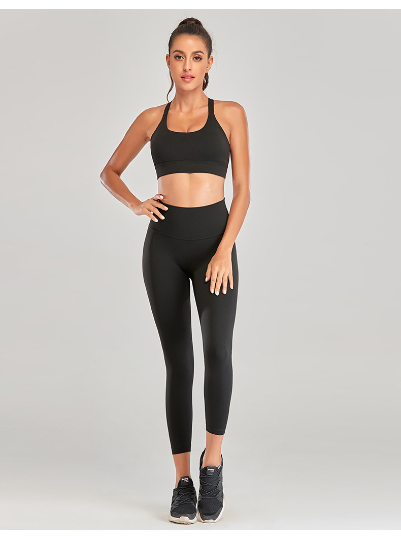 lulu瑜伽服女速干衣性感专业欧美春夏季初学者跑步健身房运动套装