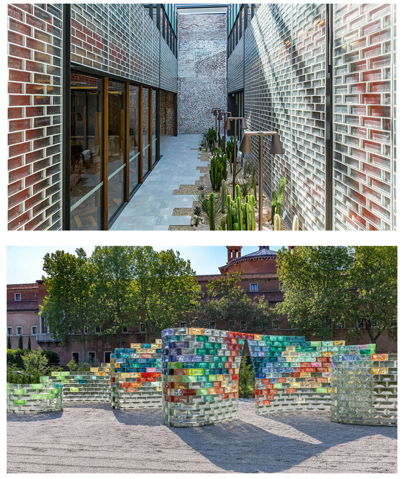 现货实心气泡热熔玻璃砖景观隔墙玄关吧台夜场酒店装饰精磨水晶砖