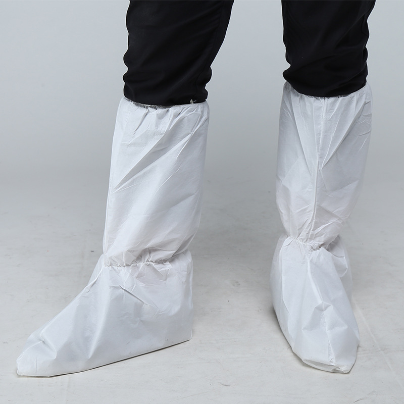 厂家直销 一次性防护无纺布加长厚隔离白色耐磨防滑高筒 靴套鞋套