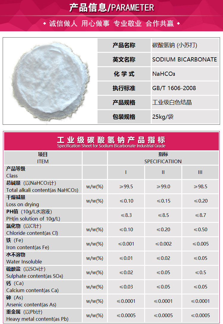 产品名称 碳酸氢钠 cas 144-55-8 厂家(产地) 山东,江苏 产品等级