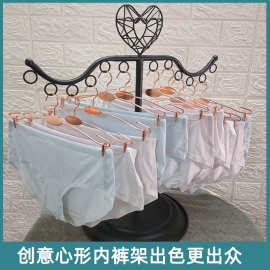 心形金属内裤展示架内衣店黑色防滑半圆形内裤展示陈列架厂家批发