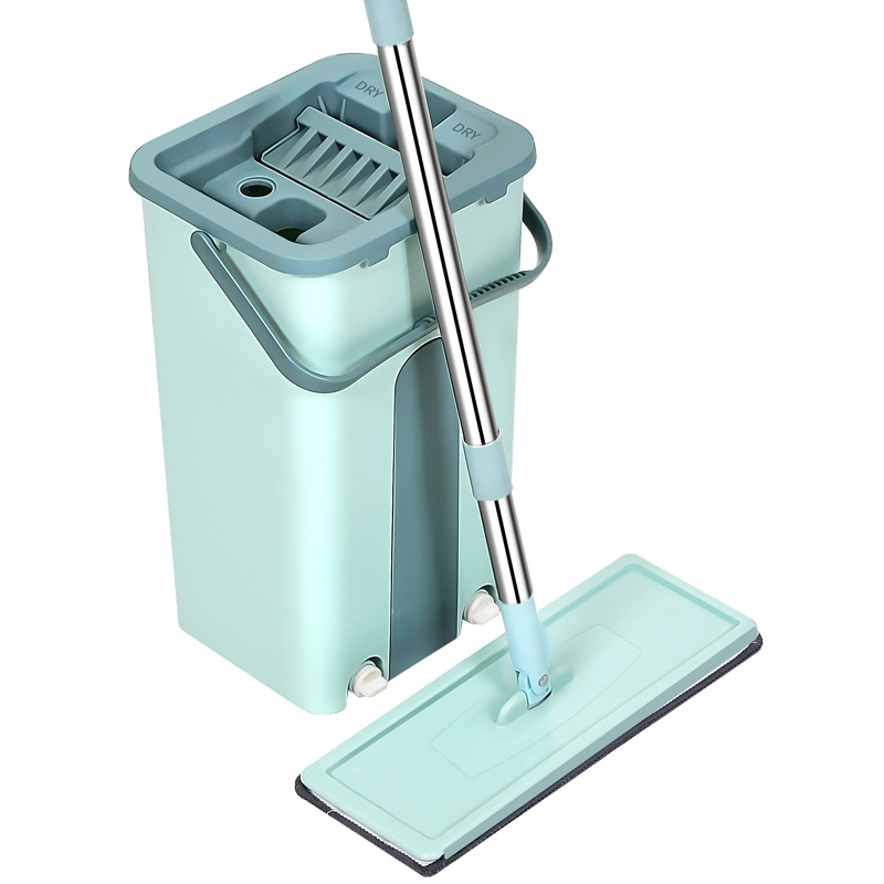 Hand Wash-Free Household Flat Mop Lazy with Barrel Wholesale Wet and Dry Dual-Use Mop Bucket Stainless Steel Mopping Gadget