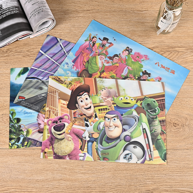 三维立体画卡通变幻卡印刷 3d创意变幻卡片pet光栅卡片定制