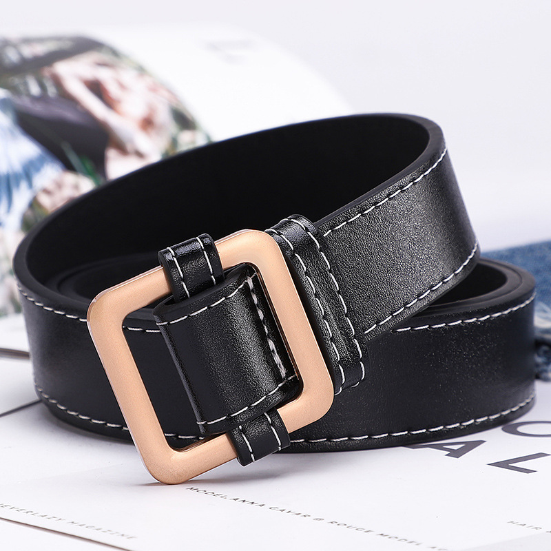 Korean Style Women‘s Japanese Buckle Belt No Hole All-Match Simple Belt Women‘s Casual Jeans with Coat Coat Decoration