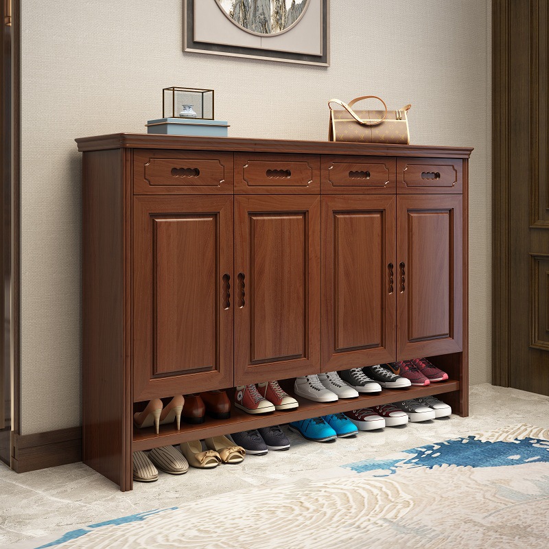 实木鞋柜家用进门口入户玄关门厅柜客厅矮柜靠墙储物收纳三门鞋架