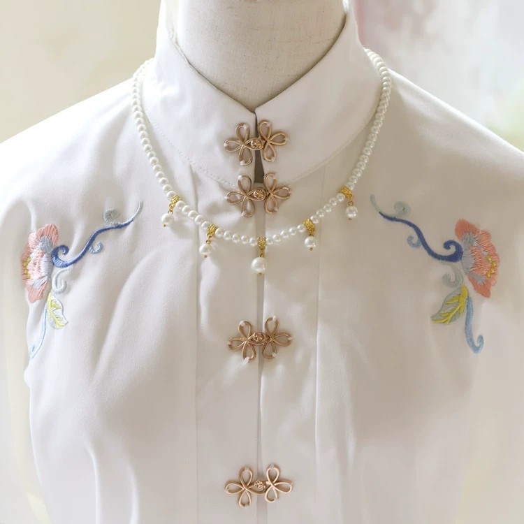 珍珠软璎珞古风项圈流苏项链汉服配饰古装饰品古代女明制围髻