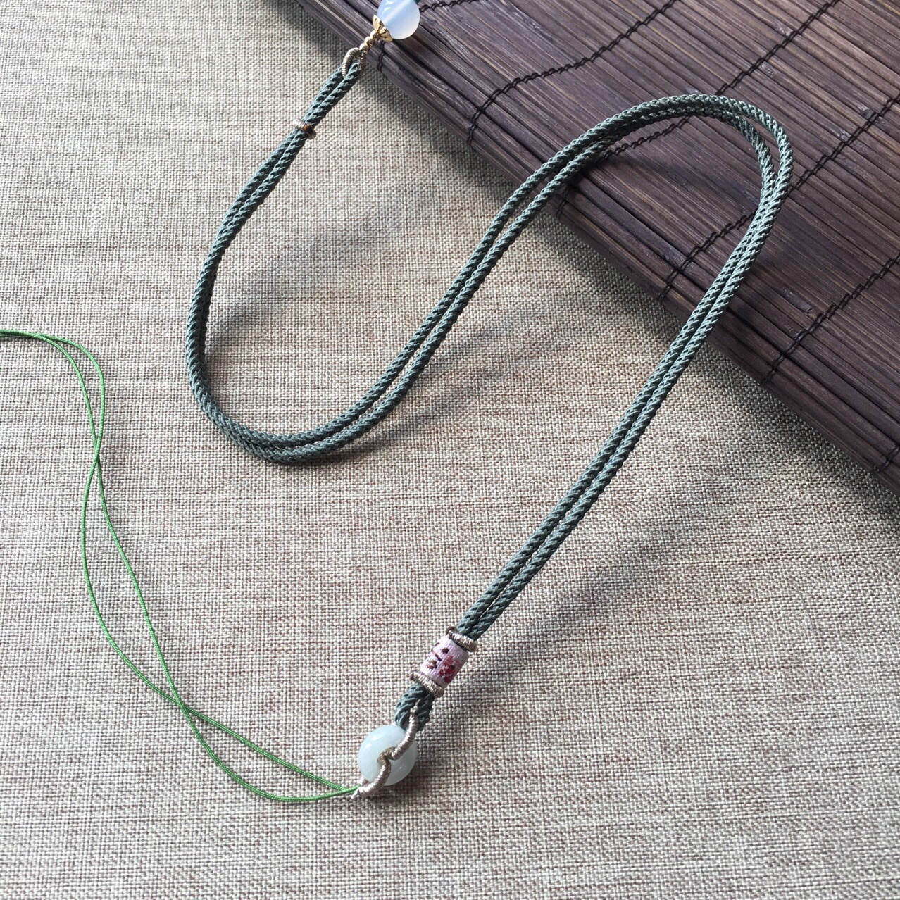 原创设计项链挂坠绳手工编织绳蜜蜡黄金玉器翡翠水晶挂坠吊绳简约