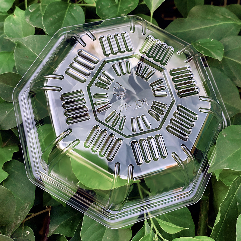 现货一次性透明果蔬盒 500g八角盒1斤装pet透明塑料吸塑鲜果切盒