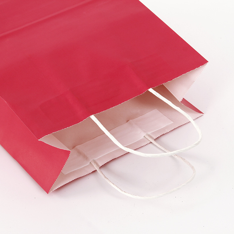 红色牛皮纸购物礼品袋空白牛皮纸手提包装袋服装手提纸袋定做logo