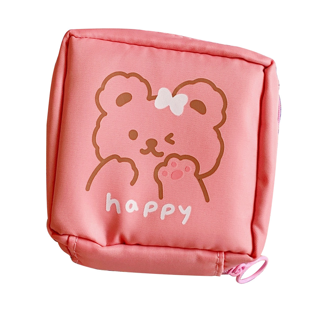 Japanese and Korean Lovely Fancy Ins Style Large Capacity Aunt Towel Storage Bag Cute Puppy Cosmetic Bag Coin Purse Buggy Bag