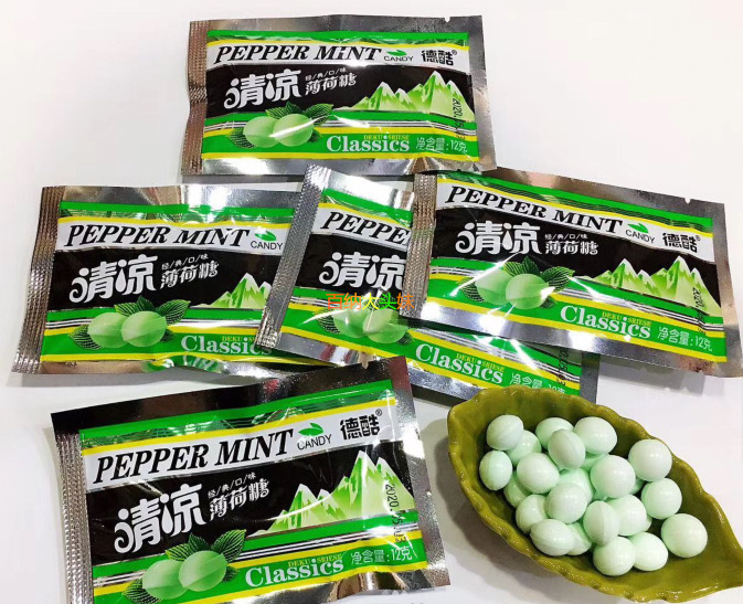 德酷清凉口味薄荷糖硬糖零食糖果1袋12g内约8粒左右夏日含1粒清爽