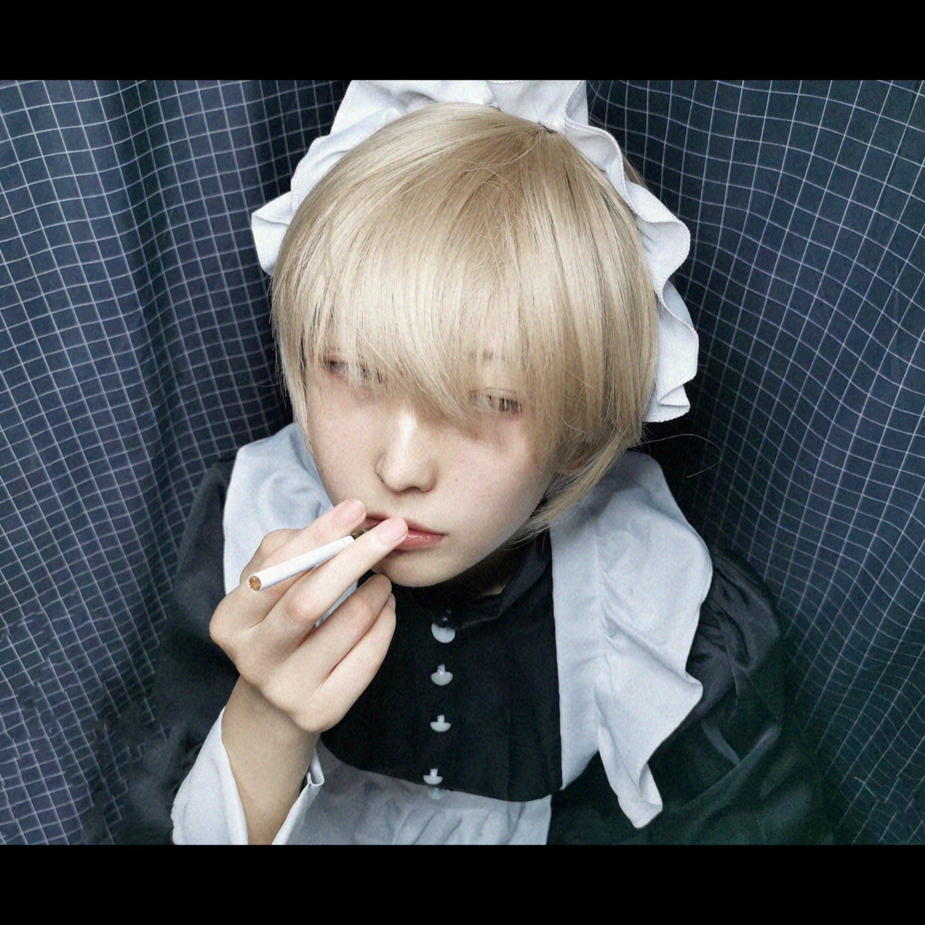 cosplay服装 黑白男仆衣服英国风珍珠线长款咖啡厅男仆装大佬服装-阿