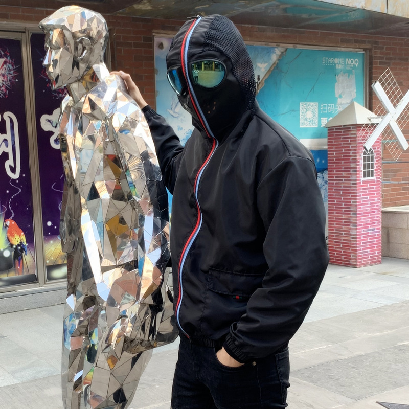 批发新款防晒衣连帽眼镜外星人防护外套时尚男女情侣薄款外套跨境