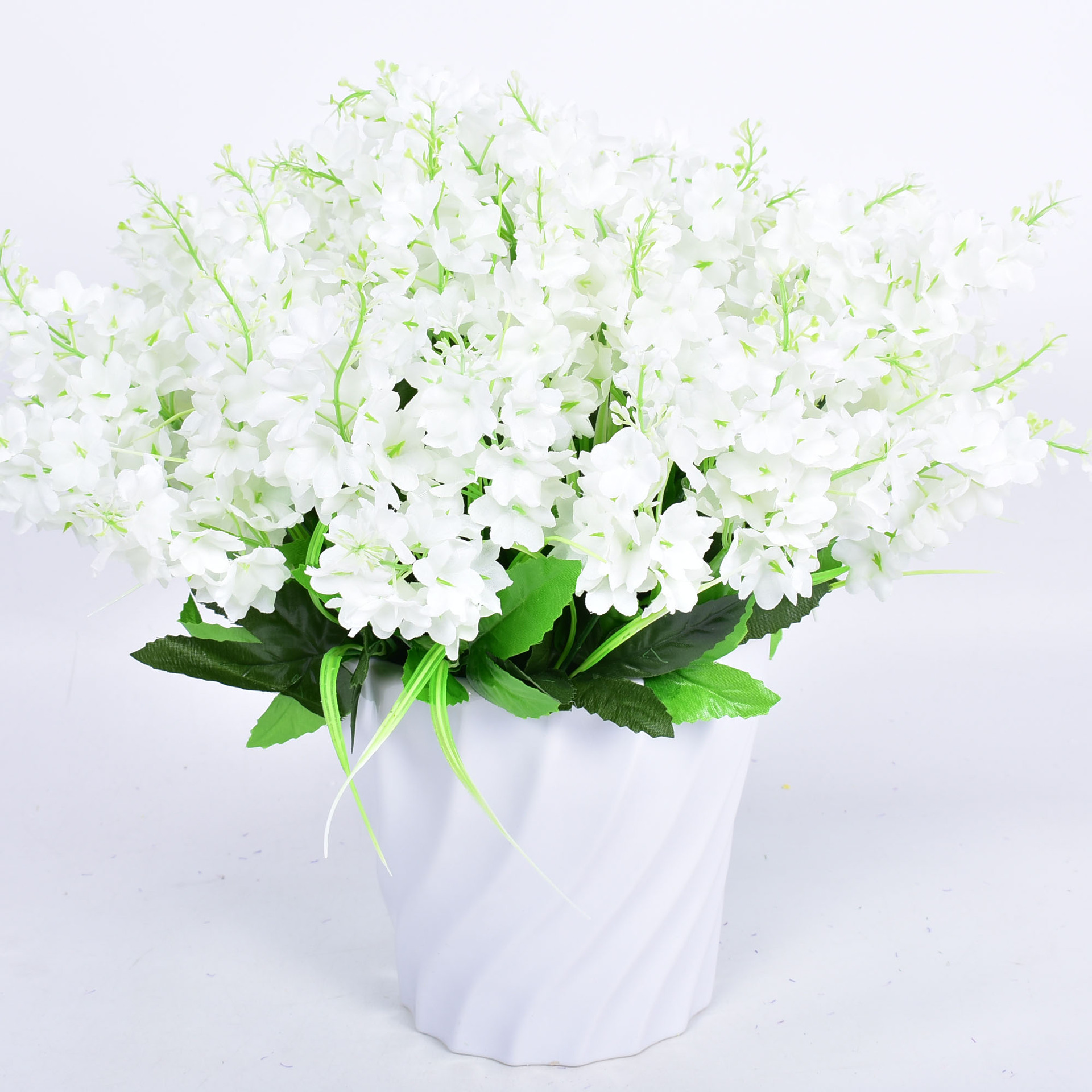 跨境热销 仿真花风信子 酒店婚庆装饰花紫罗兰薰衣草 5头绣球花