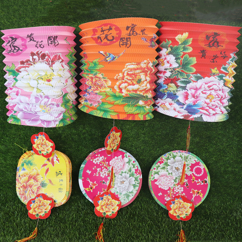 春节中秋节牡丹花开富贵花草35*30传统古风中餐厅装饰吊挂大灯笼