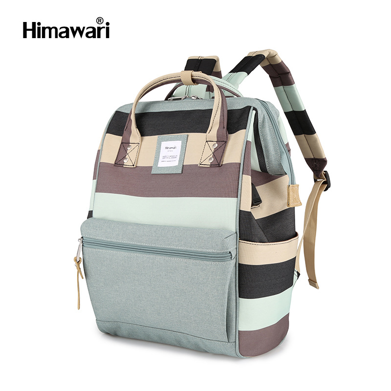 2024 Backpack Large Capacity Fashion Striped Usb Interface Waterproof Backpack Computer Bag Factory Spot