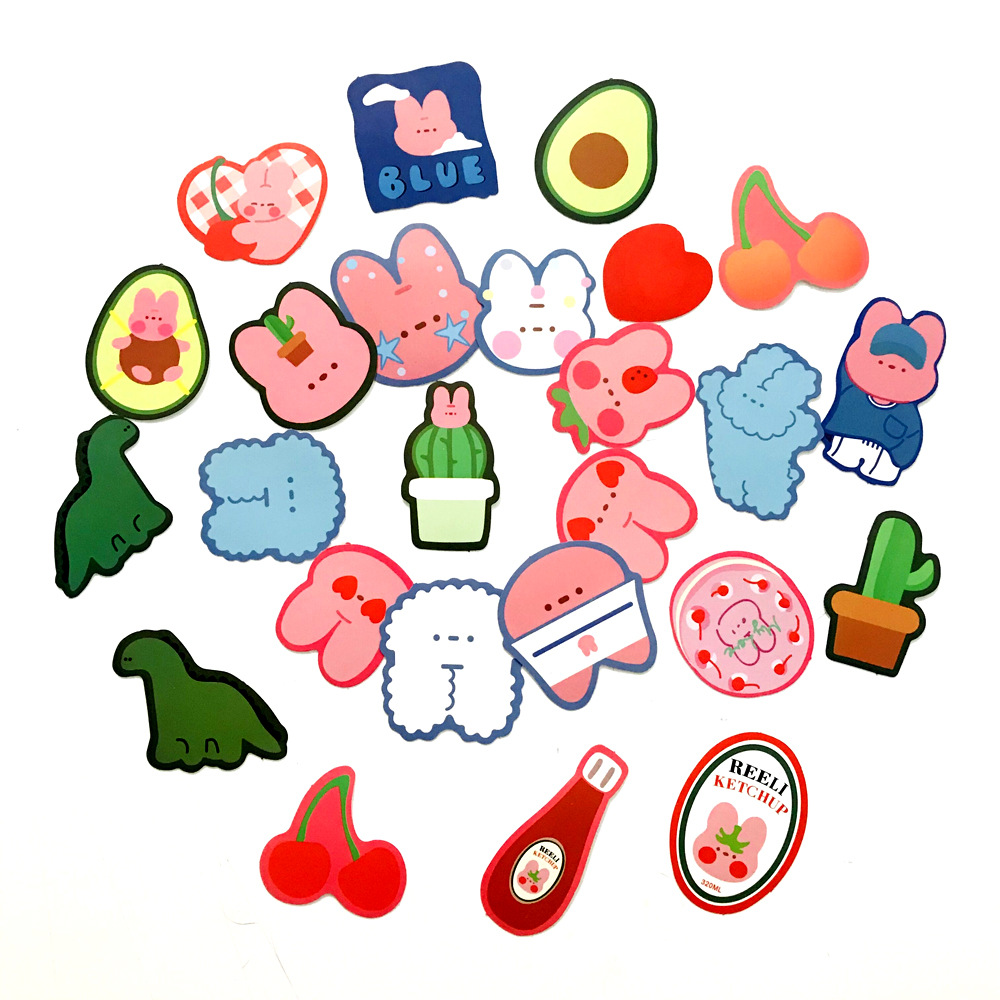 韩版ins卡通可爱软糖小熊兔子手帐贴纸创意手机装饰素材防水贴纸