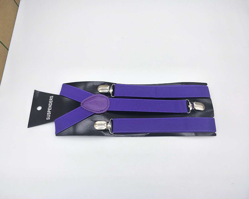 Candy Color Trendy Three-Clip Strap Unisex Monochrome Stretch Strap Clip Suit Pants Strap Elastic Suspenders Trendy