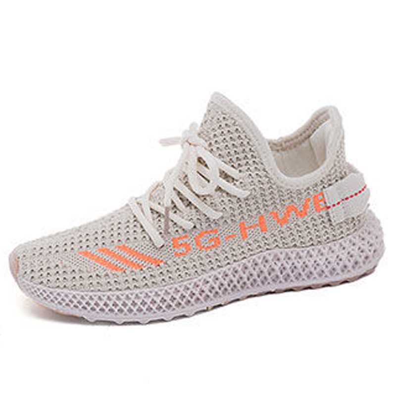 Women's Shoes Spring and Autumn All-Match Breathable Casual Shoes Korean Style Sneaker Women's Trendy Mesh Surface Soft Bottom Flying Woven Sports