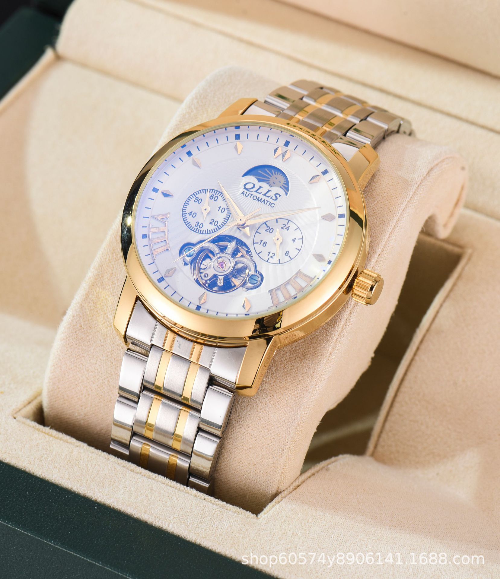 奇洛时全自动机械表商务镂空男士手表全自动防水机械手表厂家批发