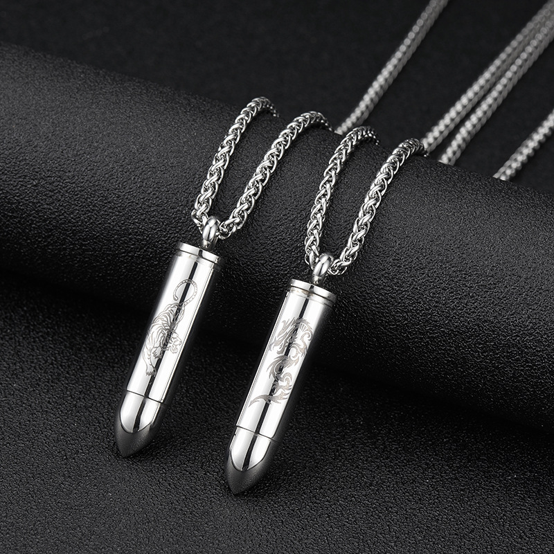 钛钢男士项链潮男挂件 霸气龙纹个性吊坠配饰学生装饰品一件代发