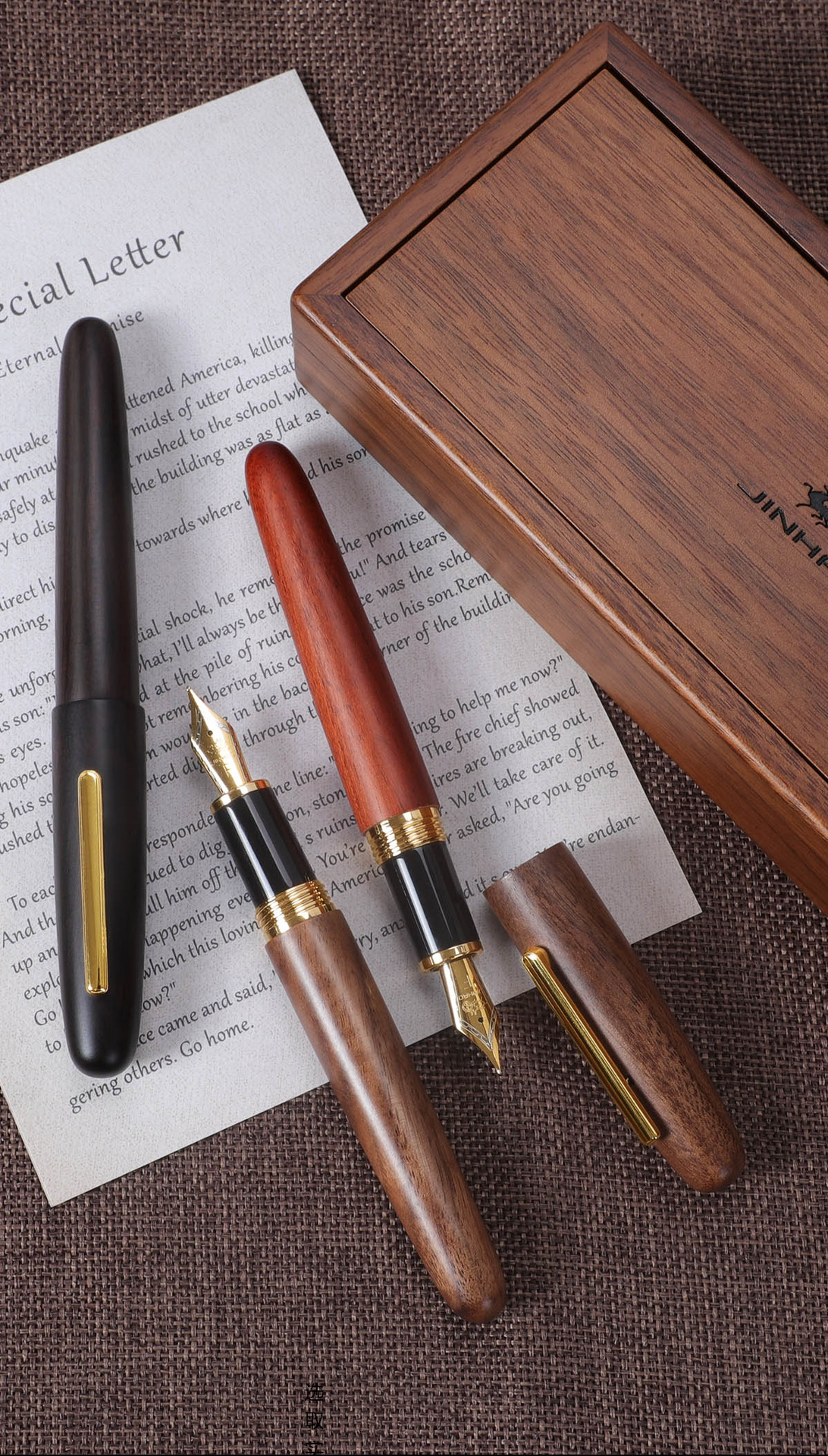 金豪钢笔创意木质钢笔 礼品广告笔商务签字笔企业办公笔定制