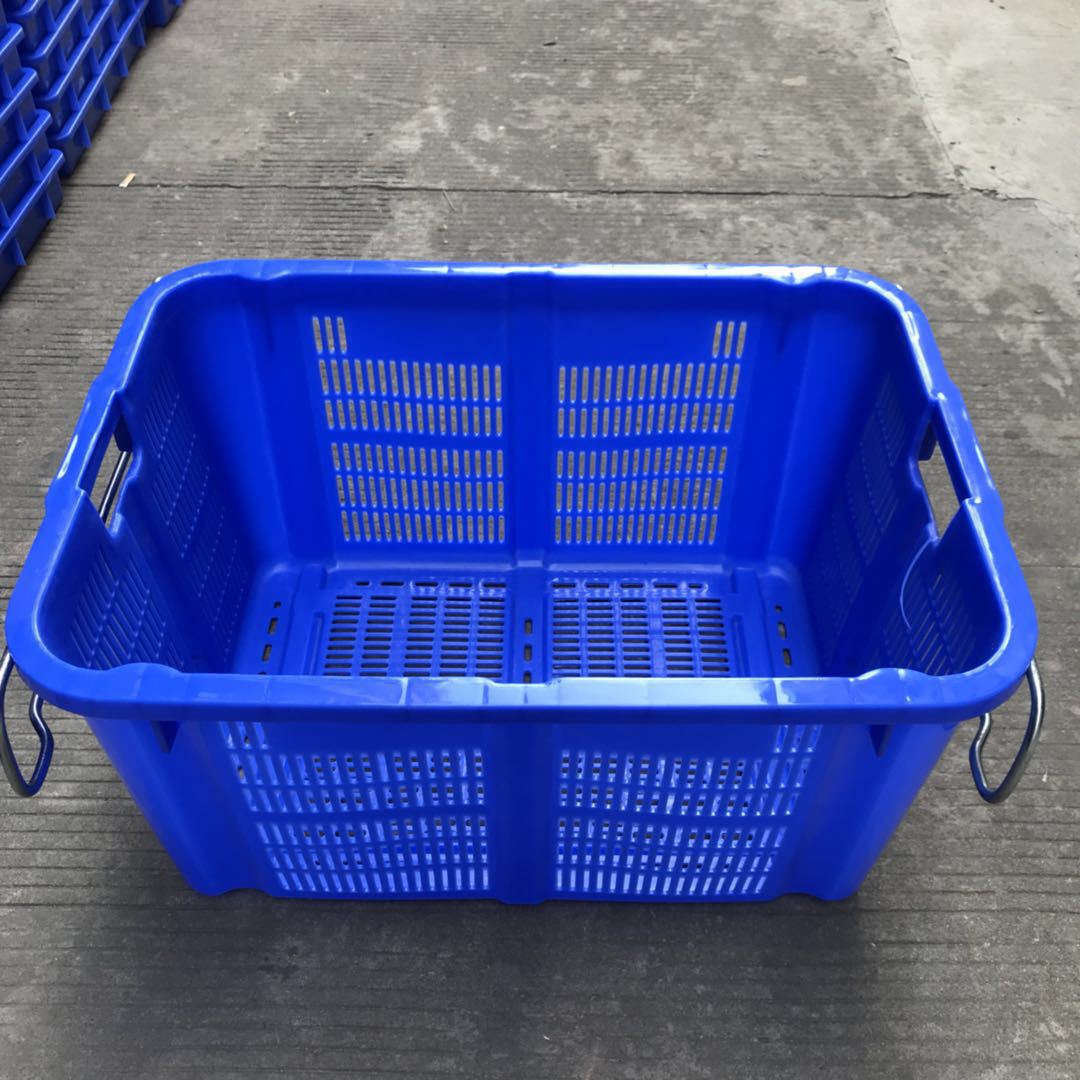 厂家供应加厚塑料周转筐 蓝色多功能物流包装蔬菜水果框 可印字