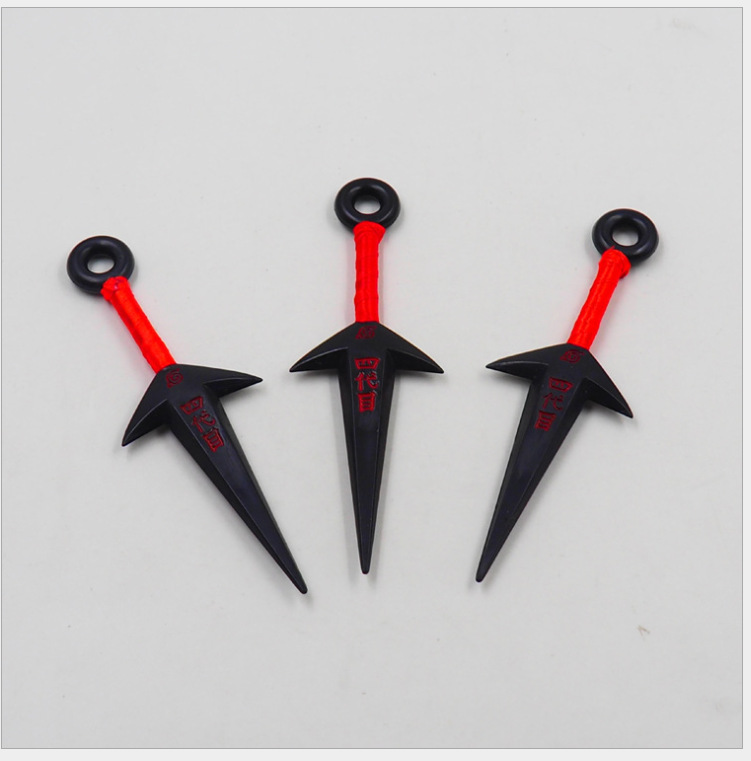 火影动漫周边abs塑料手里剑三支装苦无飞镖 鸣人手里剑无包装