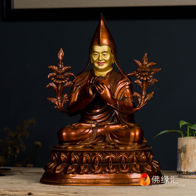 藏传佛教密宗摆件 晋美彭措法王 佛像定制1尺紫铜法王如意宝佛像